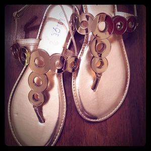 Rose Gold Metallic Sandals